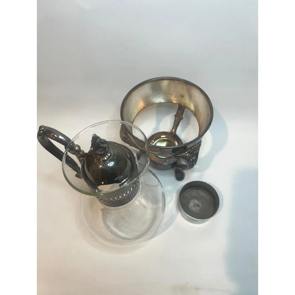 Vintage Leonard Silver Plate Carafe with Warmer Stand – 10 Cup w/ Original Box